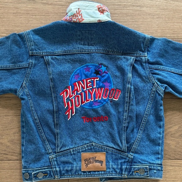 Planet Hollywood Vintage Embroidered Kids Denim Jacket - Youth Size M - Denim - Picture 8 of 8